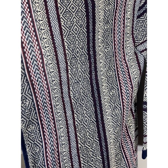 Alison Andrews Sweater L Blue Western Boho Argyle Chevron Concert Southwest Soft - Picture 5 of 11